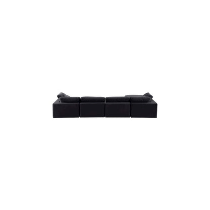 Comfy Black Velvet Modular Sectional