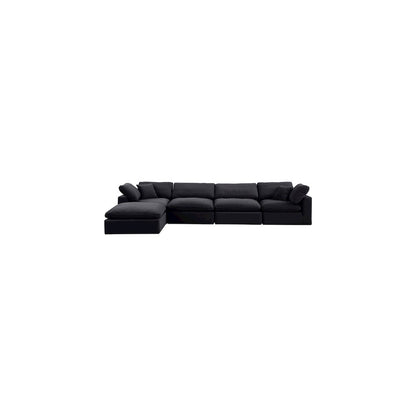 Comfy Black Velvet Modular Sectional
