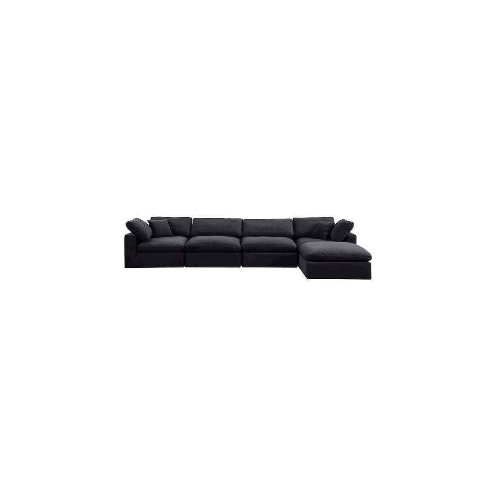 Comfy Black Velvet Modular Sectional