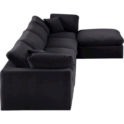 Comfy Black Velvet Modular Sectional