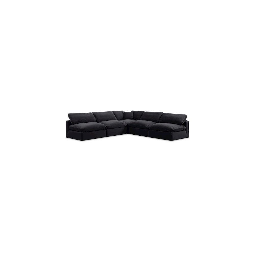 Comfy Black Velvet Modular Sectional