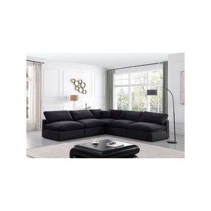 Comfy Black Velvet Modular Sectional