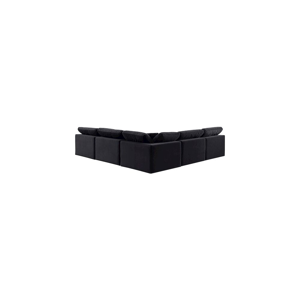 Comfy Black Velvet Modular Sectional