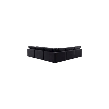 Comfy Black Velvet Modular Sectional
