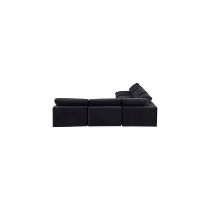 Comfy Black Velvet Modular Sectional