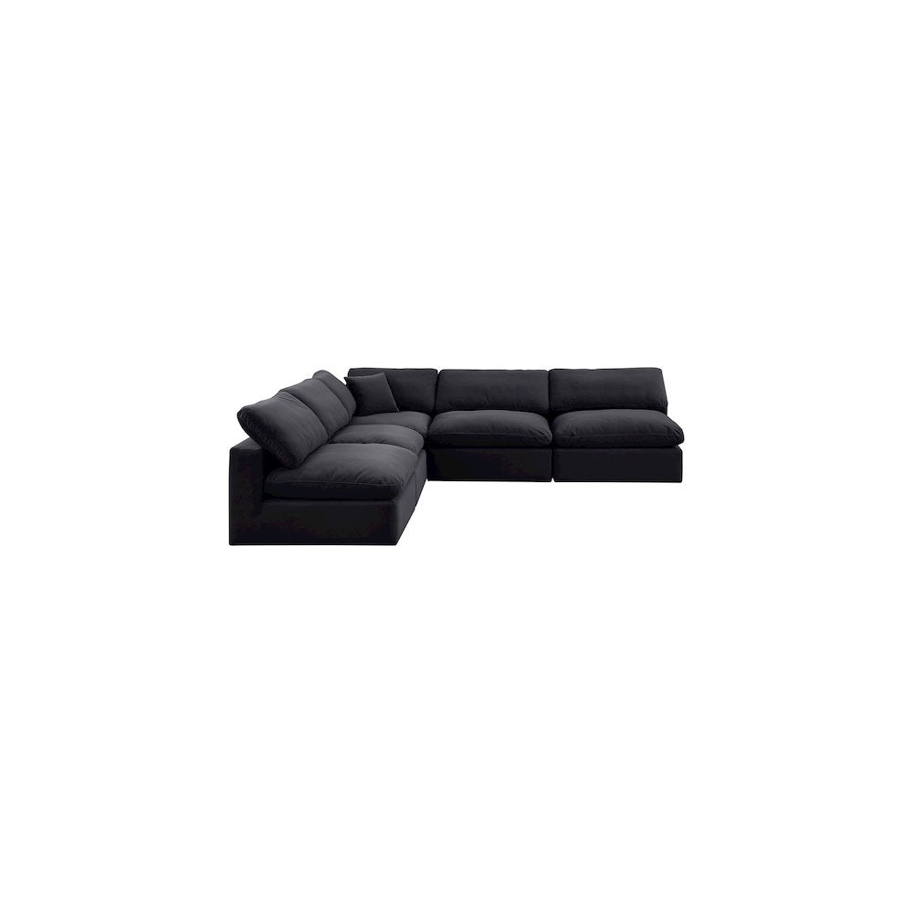Comfy Black Velvet Modular Sectional