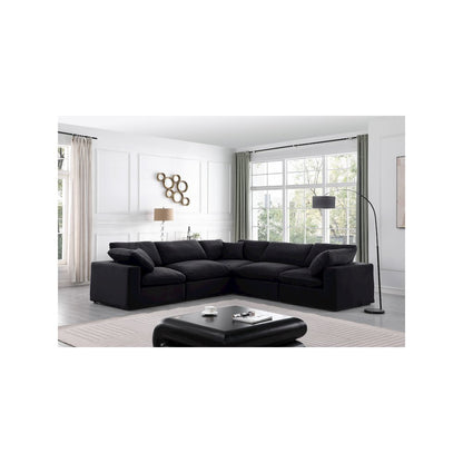 Comfy Black Velvet Modular Sectional