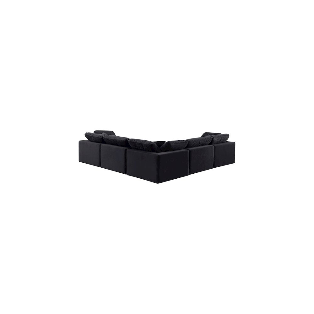 Comfy Black Velvet Modular Sectional