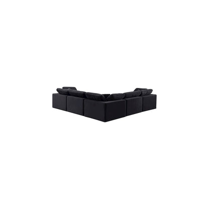 Comfy Black Velvet Modular Sectional
