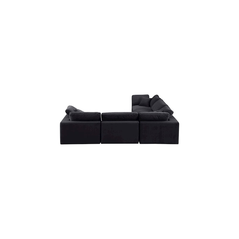 Comfy Black Velvet Modular Sectional