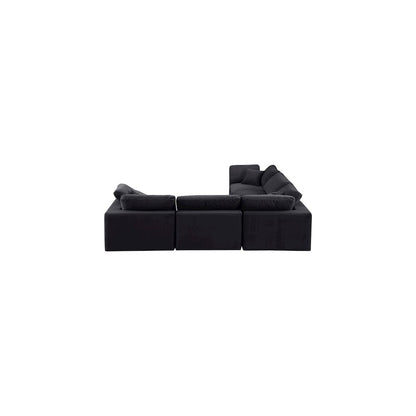 Comfy Black Velvet Modular Sectional