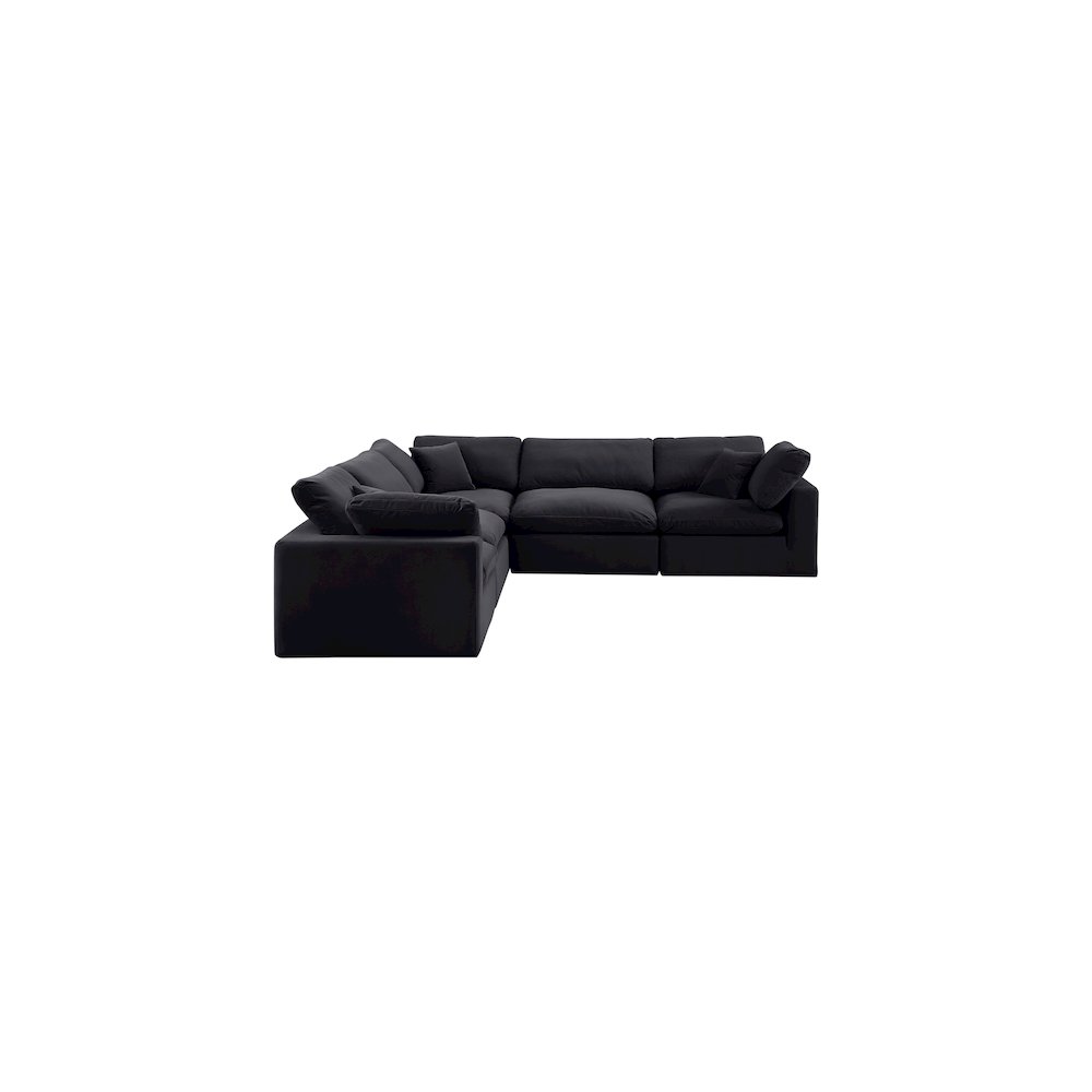 Comfy Black Velvet Modular Sectional