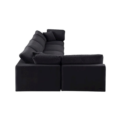 Comfy Black Velvet Modular Sectional