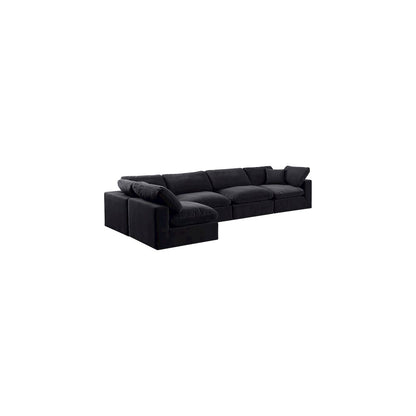 Comfy Black Velvet Modular Sectional