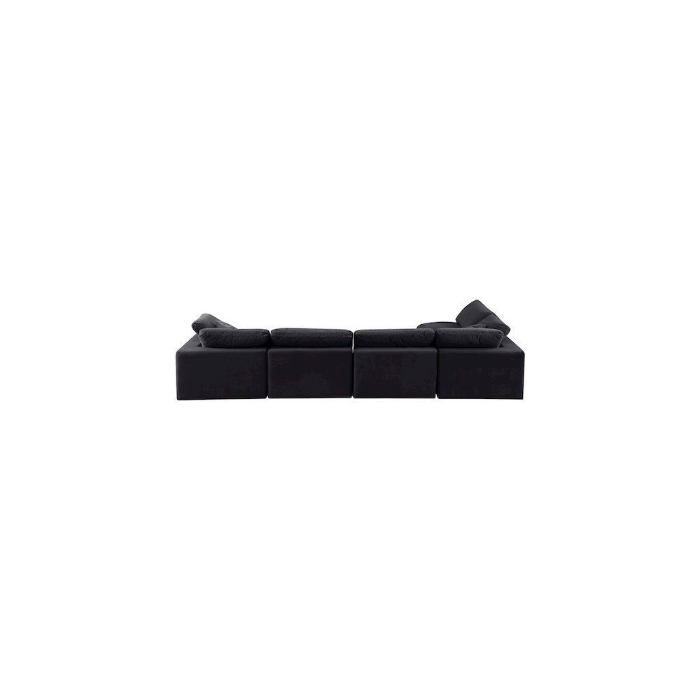 Comfy Black Velvet Modular Sectional