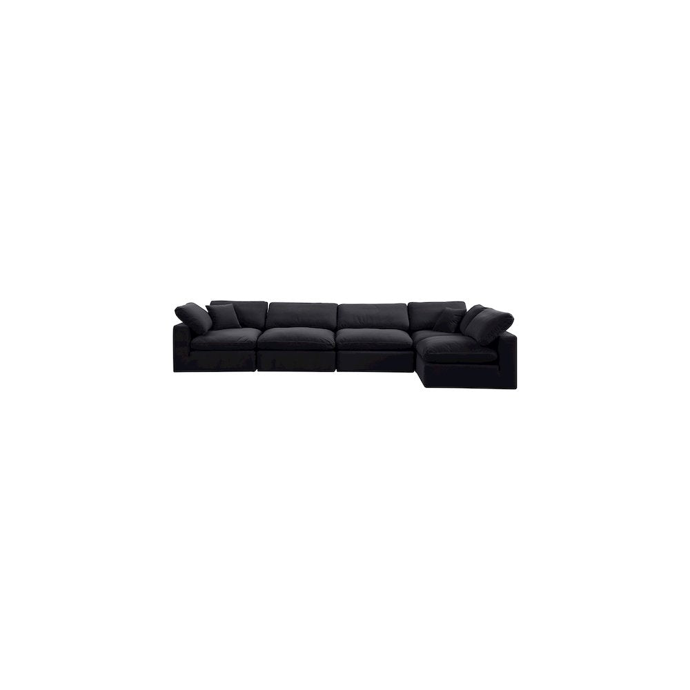 Comfy Black Velvet Modular Sectional