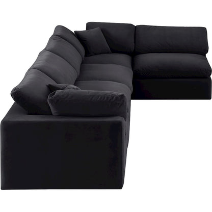 Comfy Black Velvet Modular Sectional