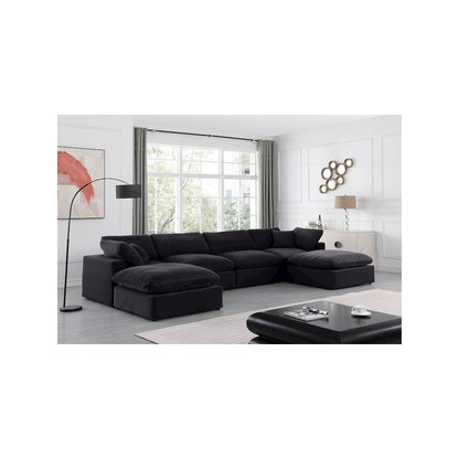 Comfy Black Velvet Modular Sectional