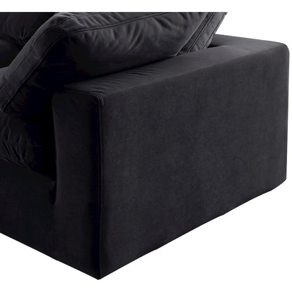 Comfy Black Velvet Modular Sectional