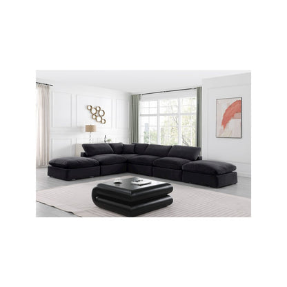 Comfy Black Velvet Modular Sectional