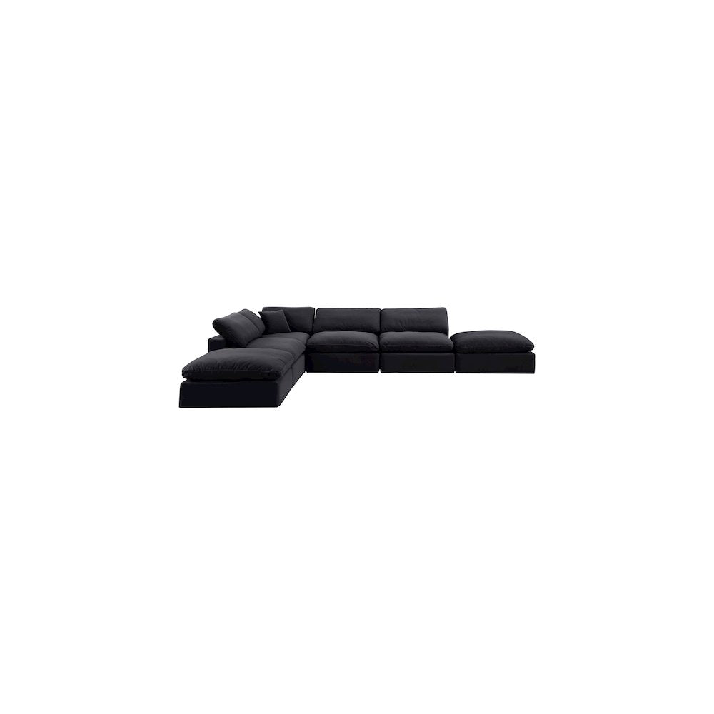 Comfy Black Velvet Modular Sectional