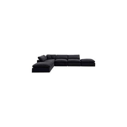 Comfy Black Velvet Modular Sectional