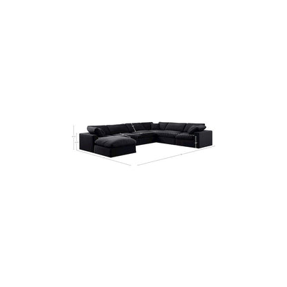 Comfy Black Velvet Modular Sectional