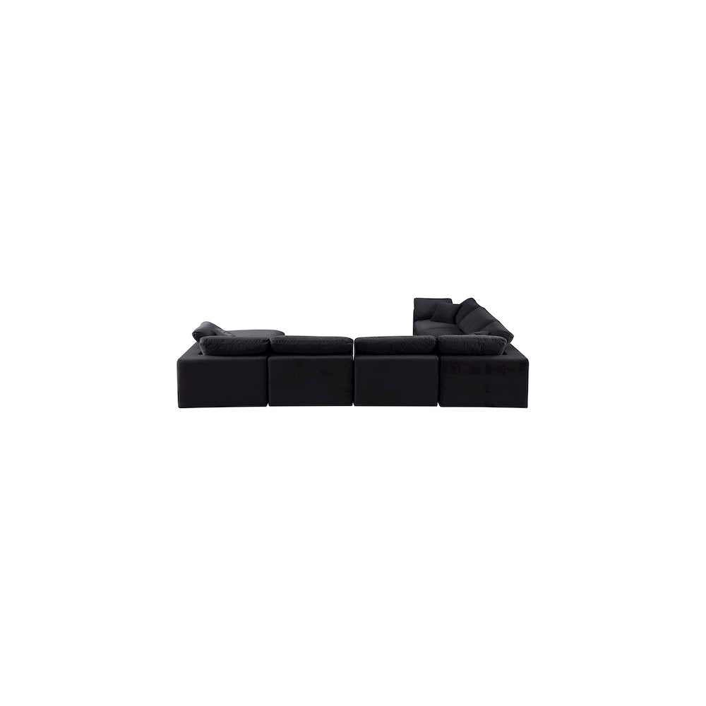 Comfy Black Velvet Modular Sectional