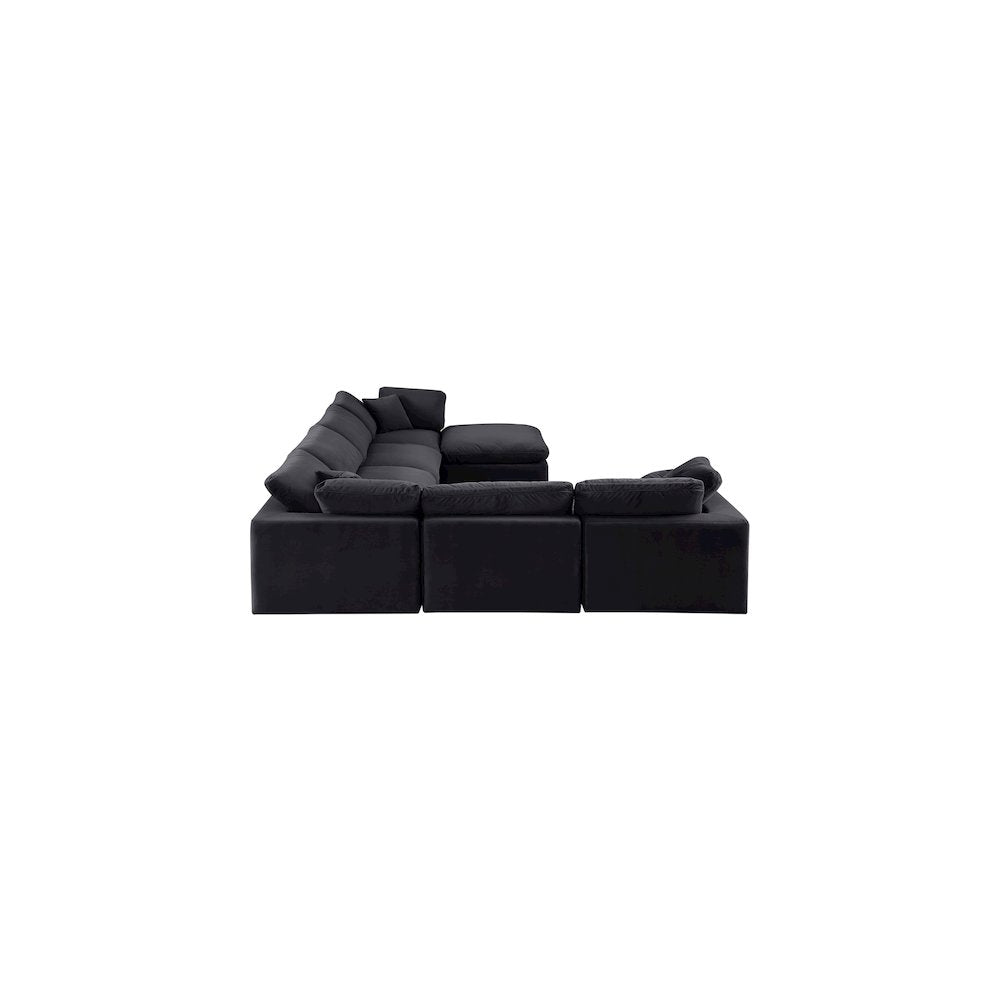 Comfy Black Velvet Modular Sectional