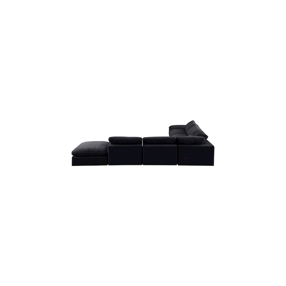 Comfy Black Velvet Modular Sectional