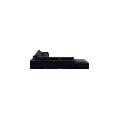 Comfy Black Velvet Modular Sectional