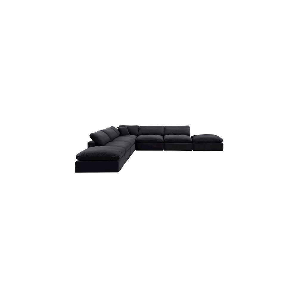 Comfy Black Velvet Modular Sectional