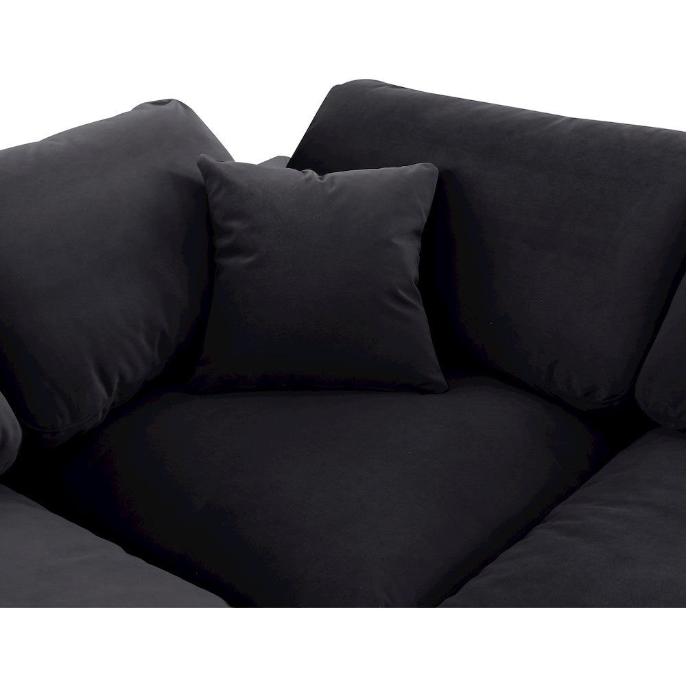 Comfy Black Velvet Modular Sectional