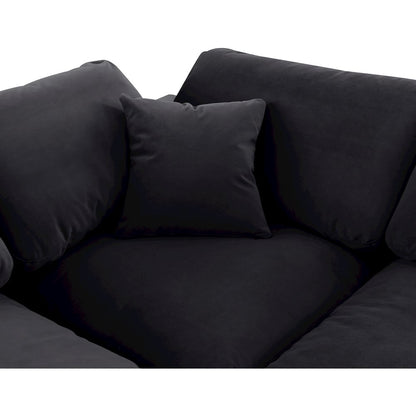 Comfy Black Velvet Modular Sectional