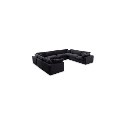 Comfy Black Velvet Modular Sectional