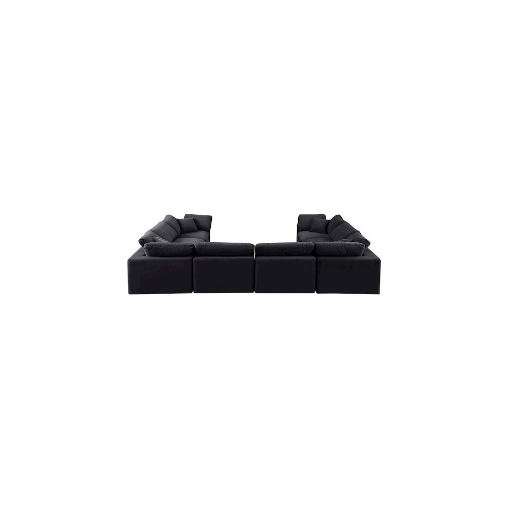 Comfy Black Velvet Modular Sectional