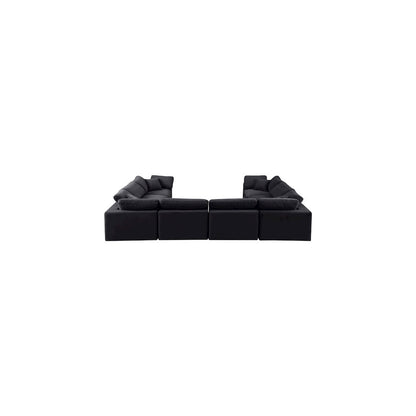 Comfy Black Velvet Modular Sectional