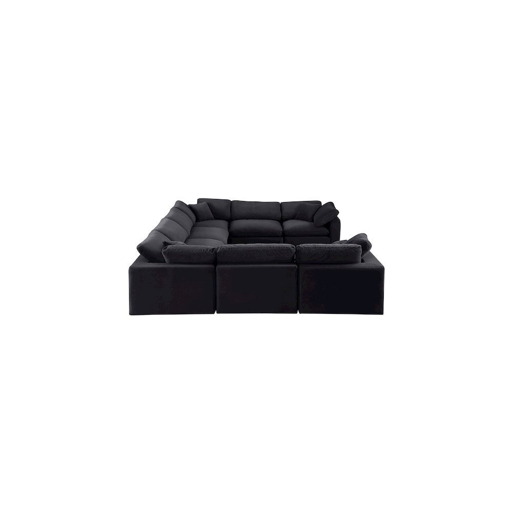 Comfy Black Velvet Modular Sectional