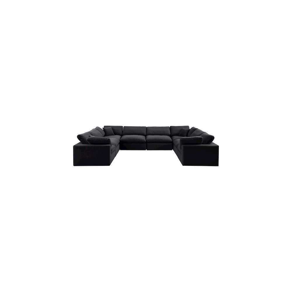 Comfy Black Velvet Modular Sectional