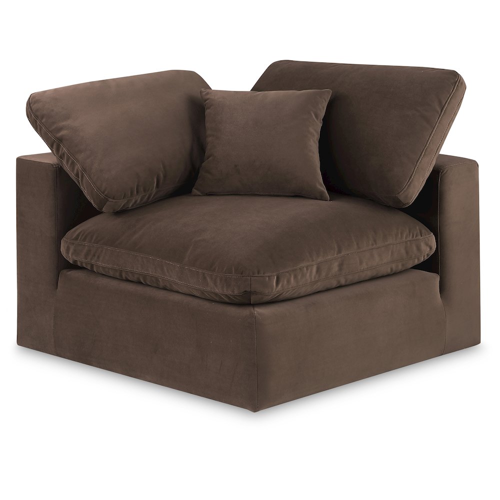 Comfy Brown Velvet Modular Corner Chair