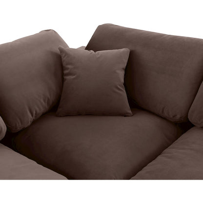 Comfy Brown Velvet Modular Corner Chair