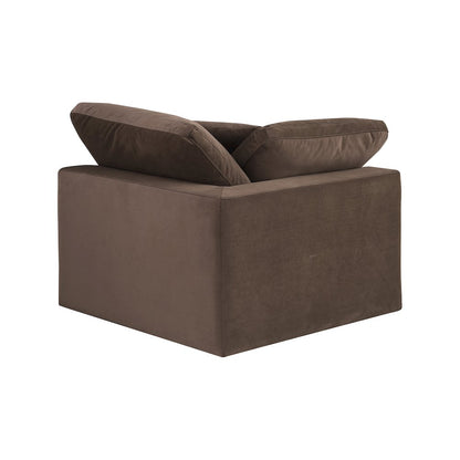 Comfy Brown Velvet Modular Corner Chair