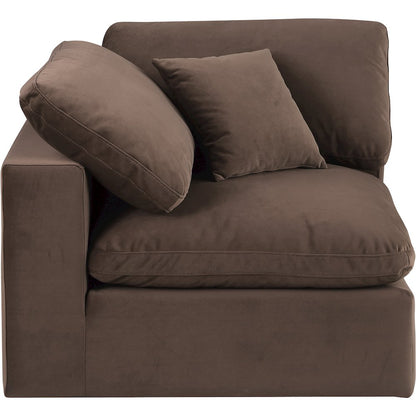 Comfy Brown Velvet Modular Corner Chair