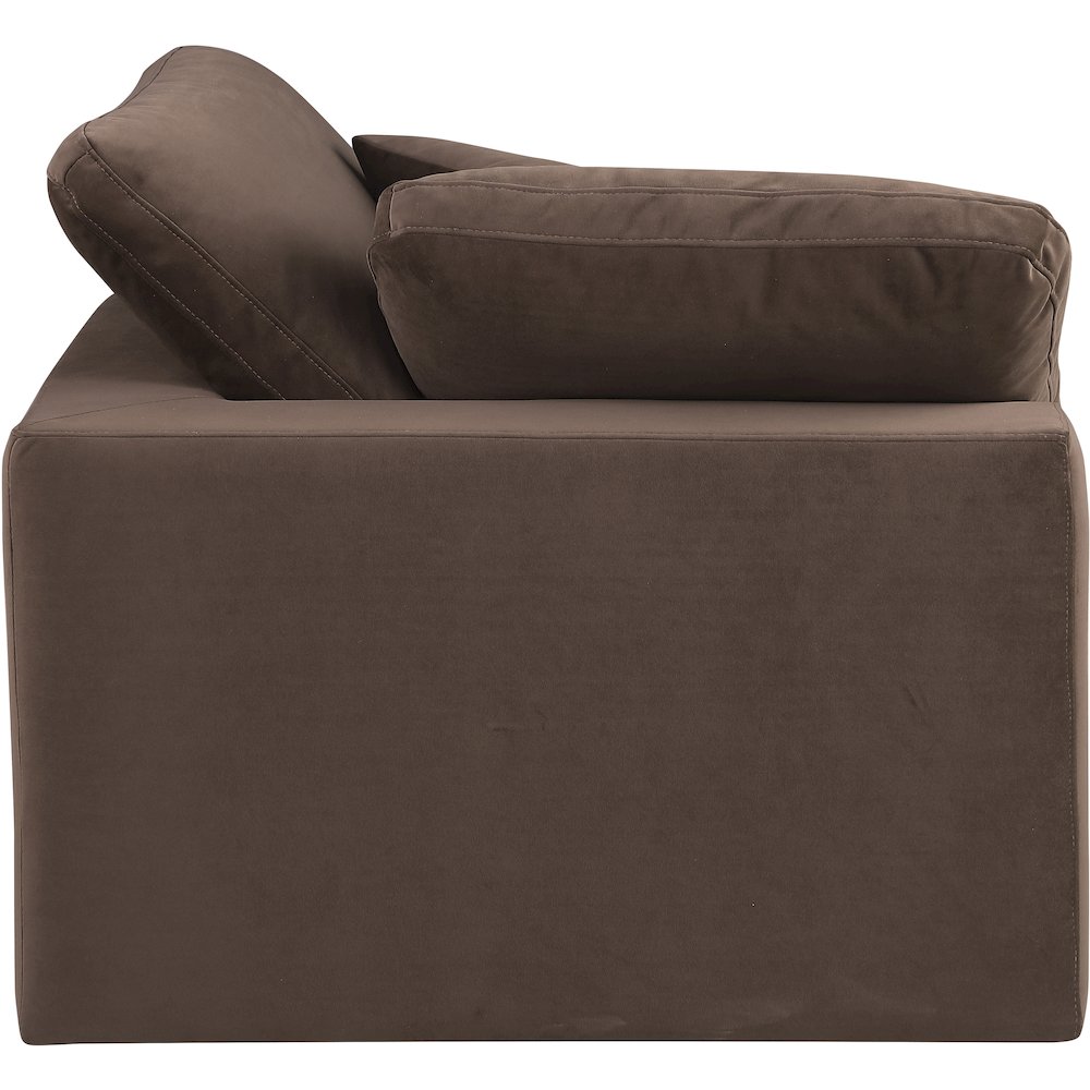 Comfy Brown Velvet Modular Corner Chair