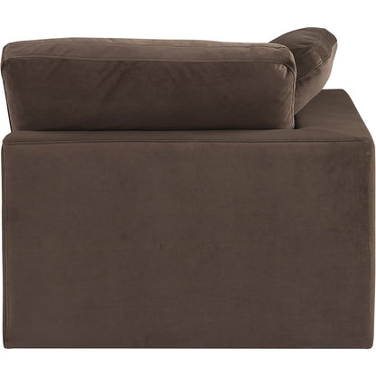 Comfy Brown Velvet Modular Corner Chair