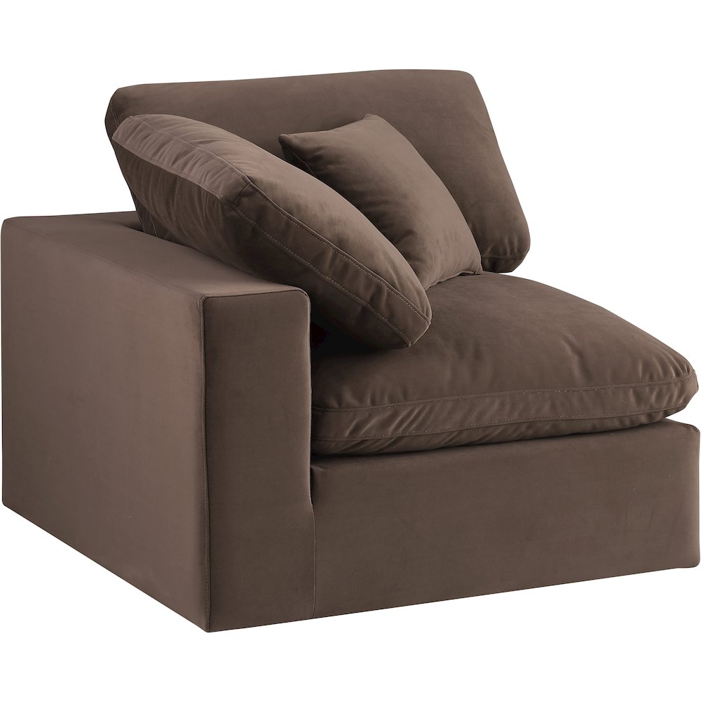 Comfy Brown Velvet Modular Corner Chair