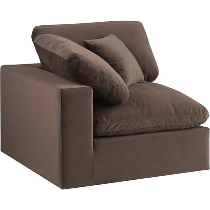Comfy Brown Velvet Modular Corner Chair