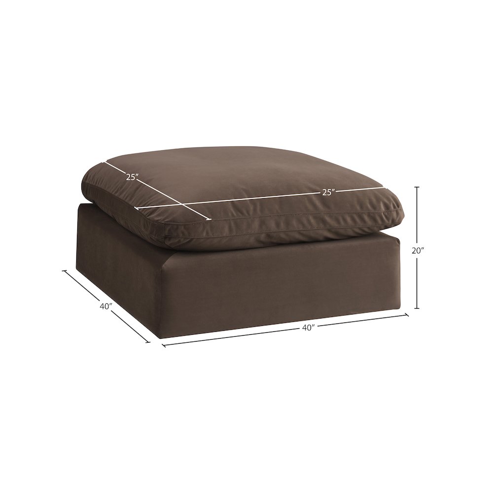 Comfy Brown Velvet Modular Ottoman