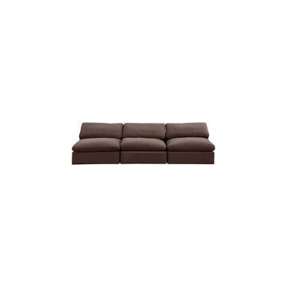 Comfy Brown Velvet Modular Sofa