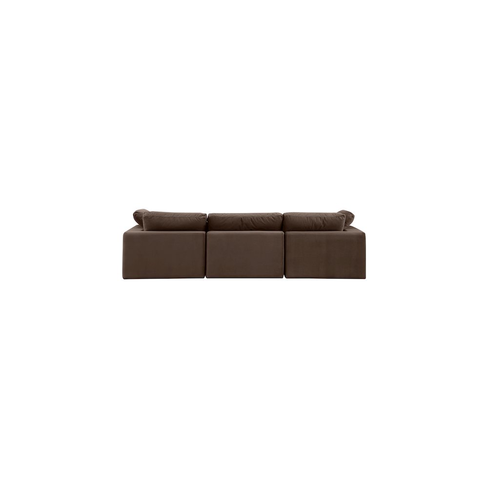 Comfy Brown Velvet Modular Sofa